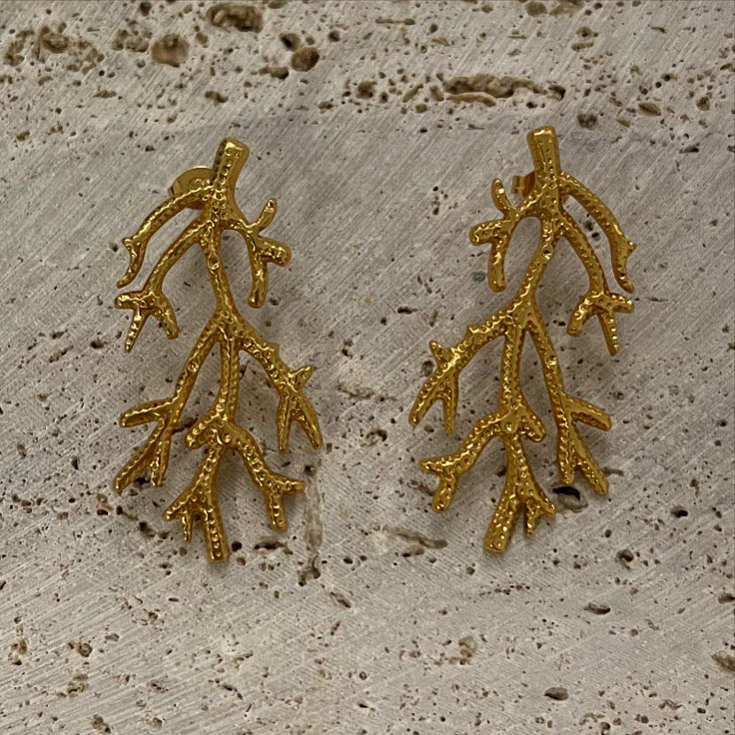 ✨ Aretes Coral Dorado