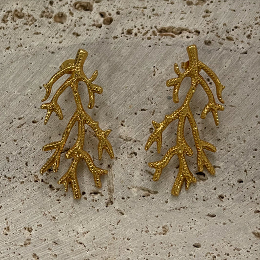 ✨ Aretes Coral Dorado